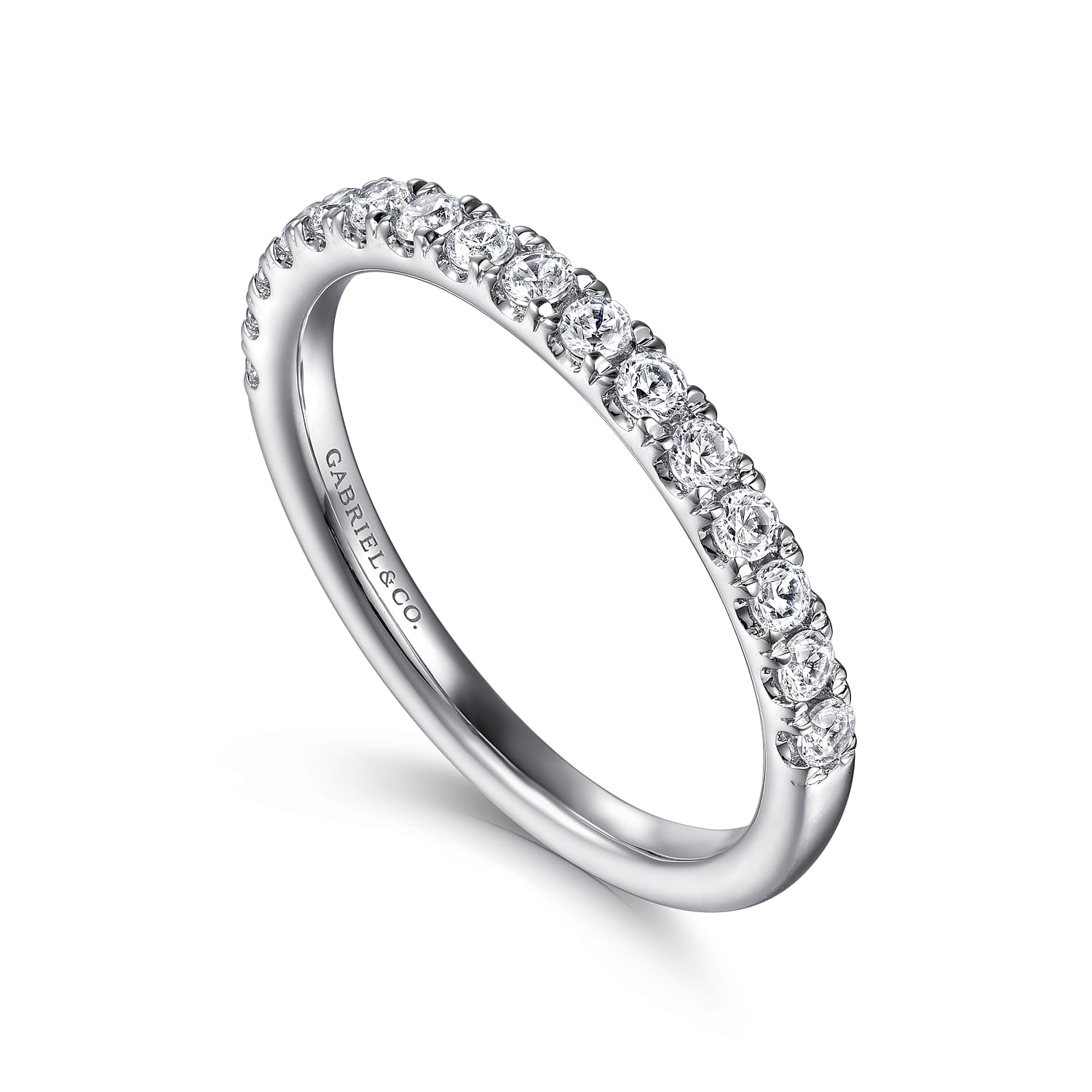 14K White Gold Matching Wedding Band - 0.38 ct - Shot 3