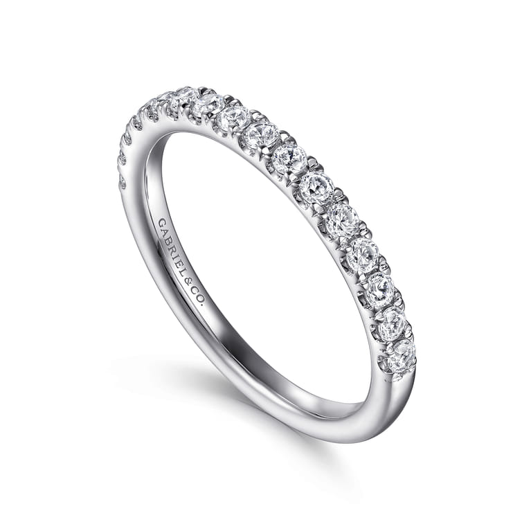 14K White Gold Matching Wedding Band - 0.38 ct - Shot 3