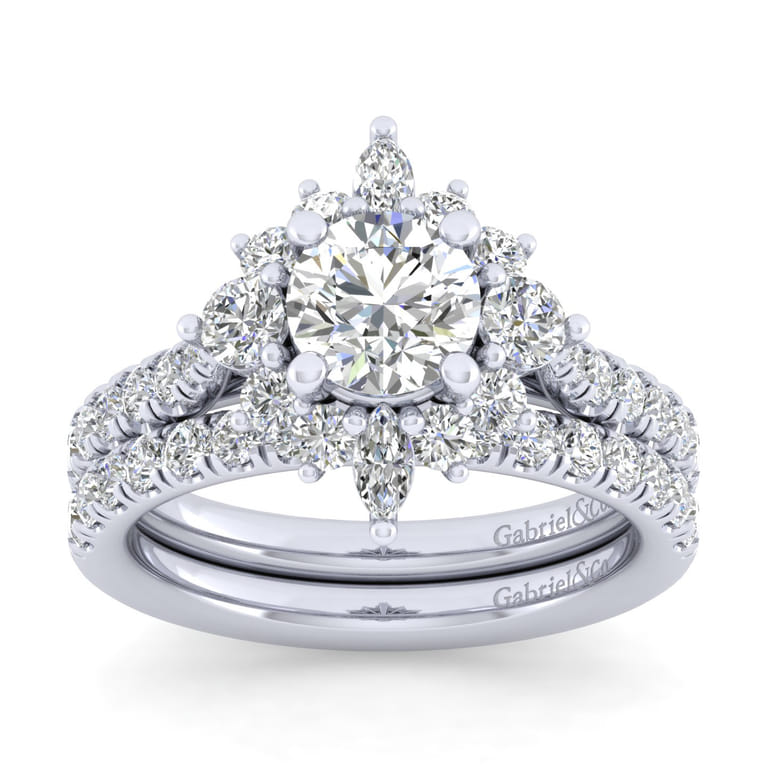 14K White Gold Matching Wedding Band - 0.38 ct - Shot 4