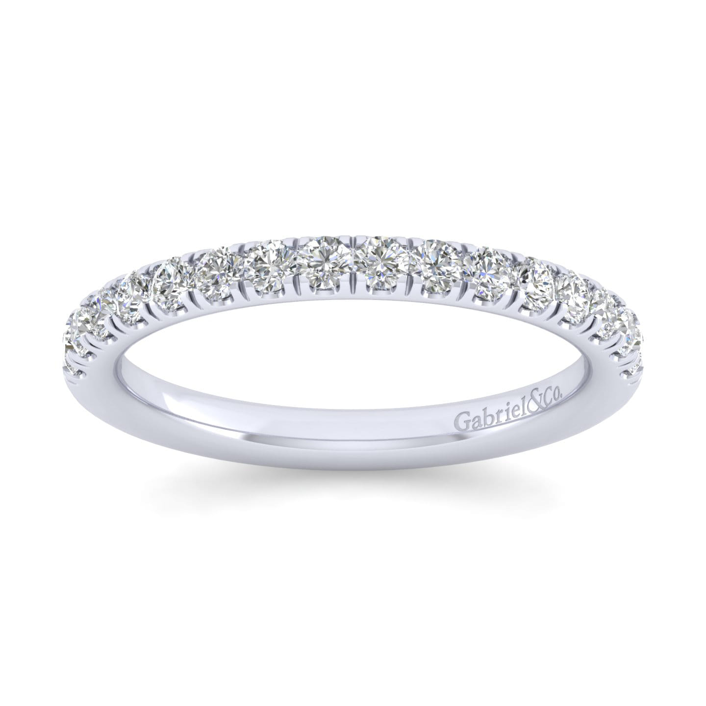 14K White Gold Matching Wedding Band - 0.38 ct - Shot 5