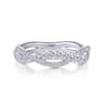 14K White Gold Matching Wedding Band - 0.38 ct