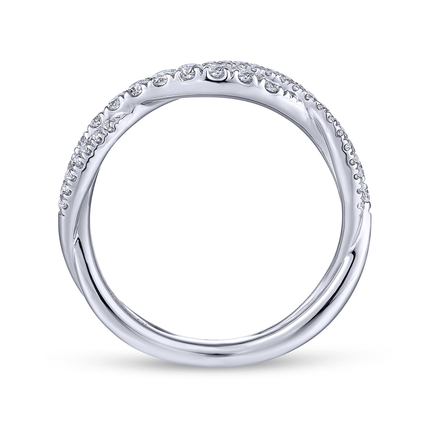 14K White Gold Matching Wedding Band - 0.38 ct - Shot 2
