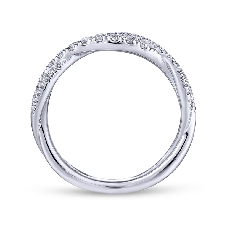 14K White Gold Matching Wedding Band - 0.38 ct - Shot 2