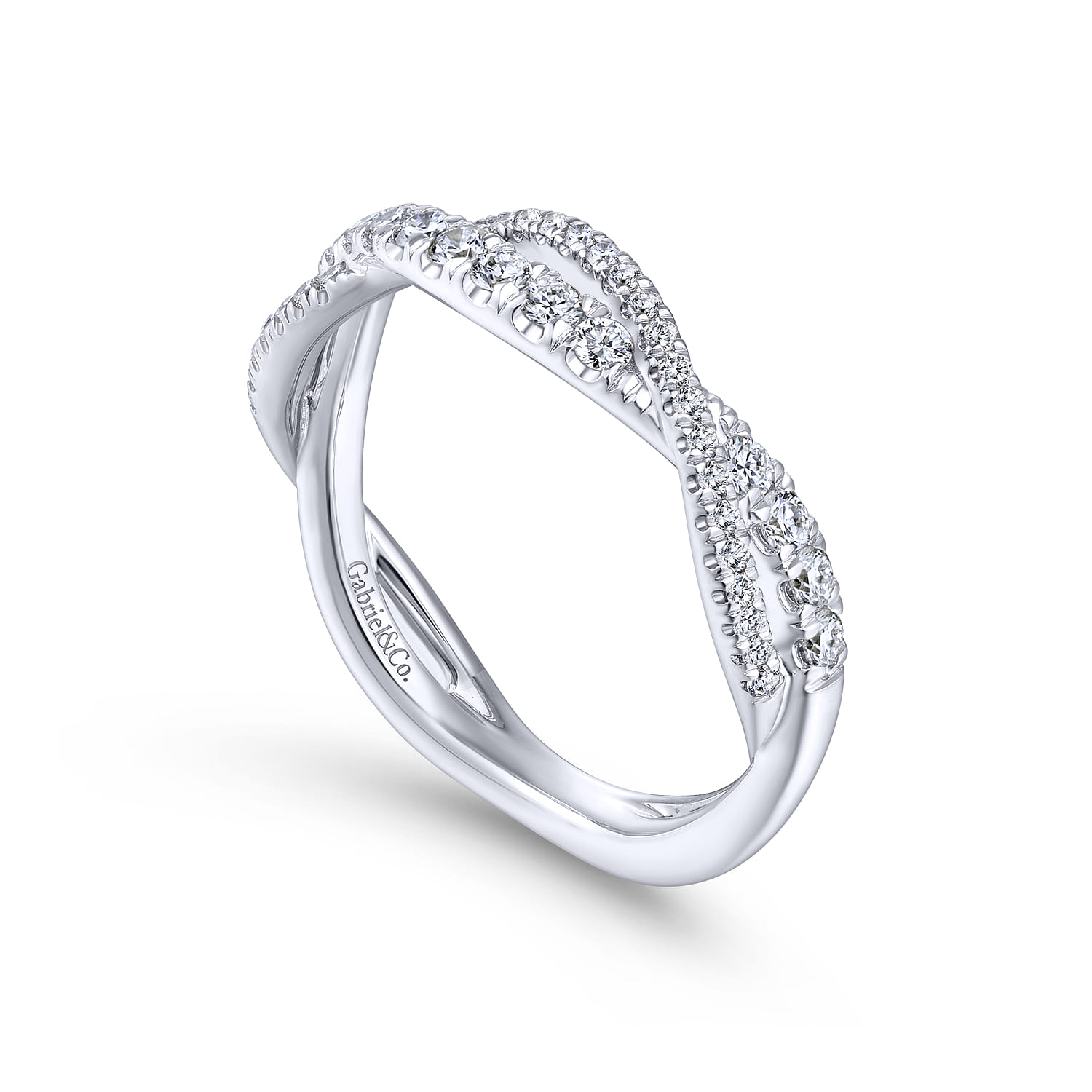 14K White Gold Matching Wedding Band - 0.38 ct - Shot 3