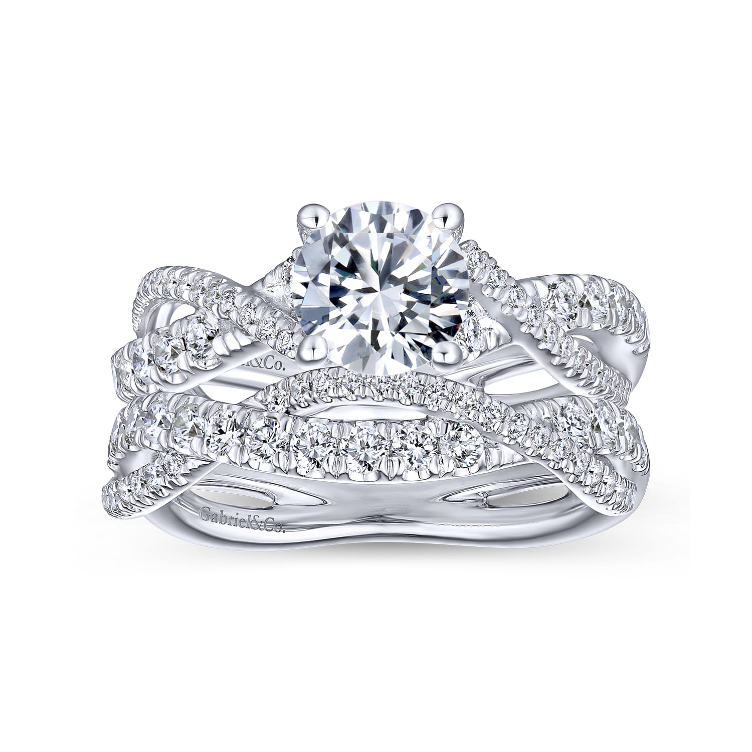 14K White Gold Matching Wedding Band - 0.38 ct - Shot 4