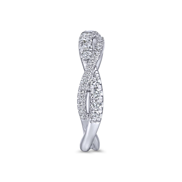 14K White Gold Matching Wedding Band - 0.38 ct - Shot 5