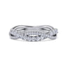 14K White Gold Matching Wedding Band - 0.38 ct