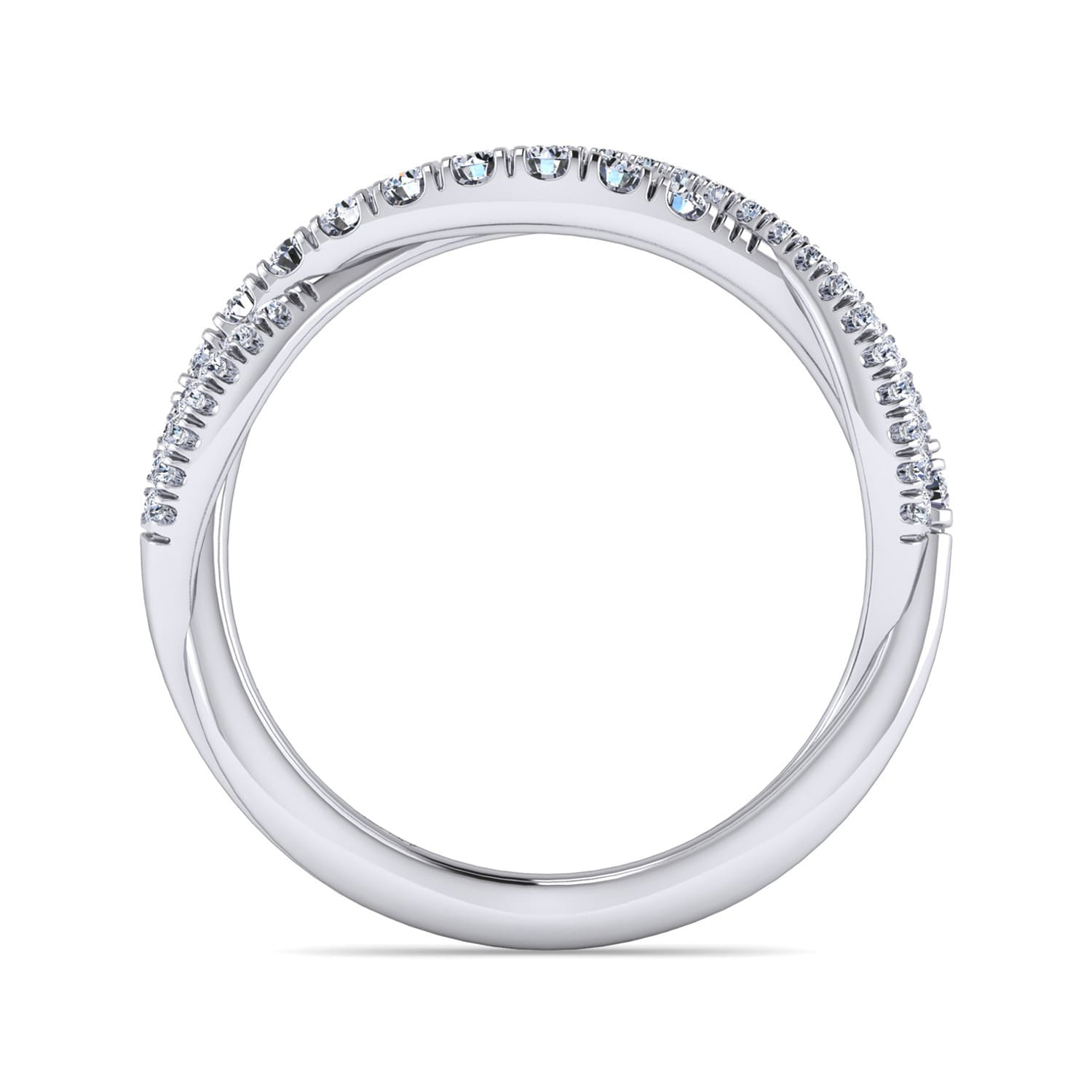 14K White Gold Matching Wedding Band - 0.38 ct - Shot 2