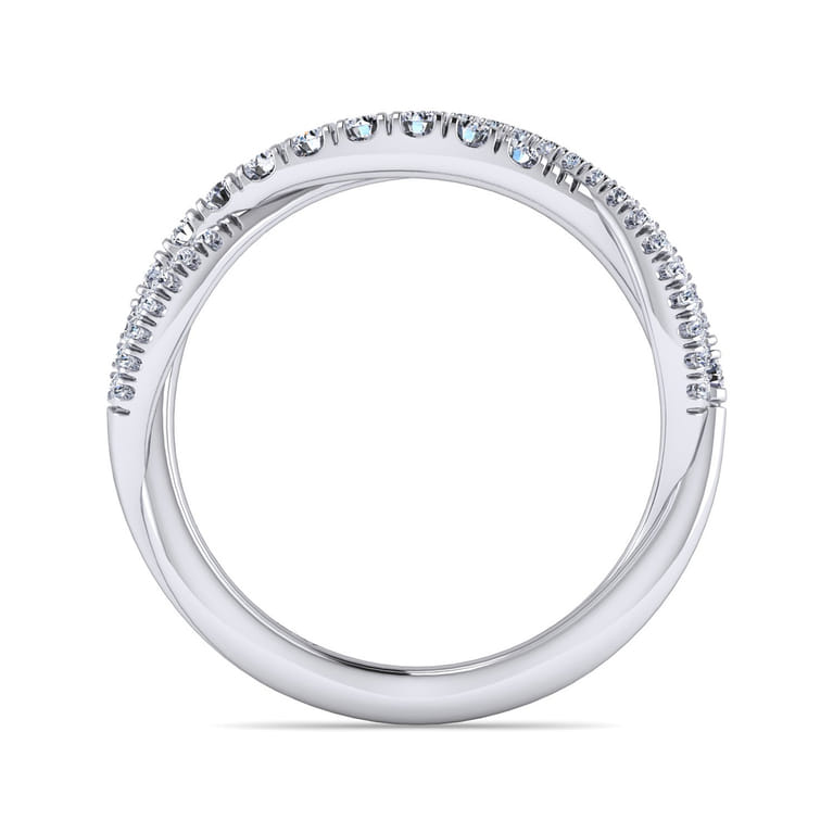 14K White Gold Matching Wedding Band - 0.38 ct - Shot 2