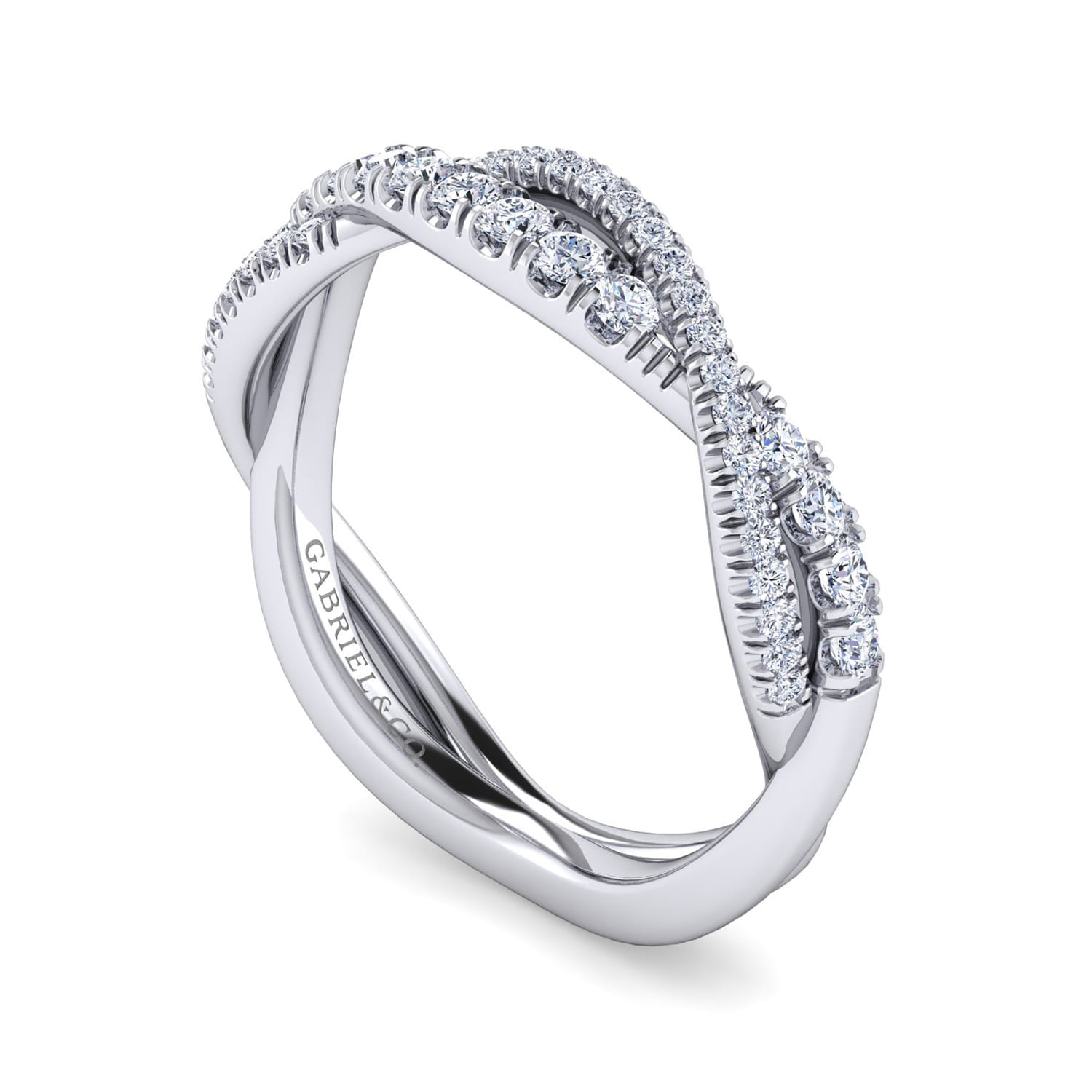 14K White Gold Matching Wedding Band - 0.38 ct - Shot 3