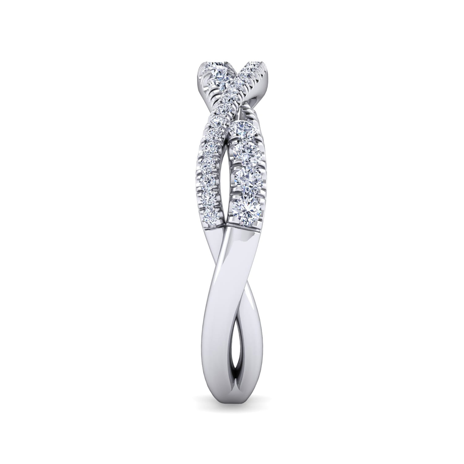 14K White Gold Matching Wedding Band - 0.38 ct - Shot 4