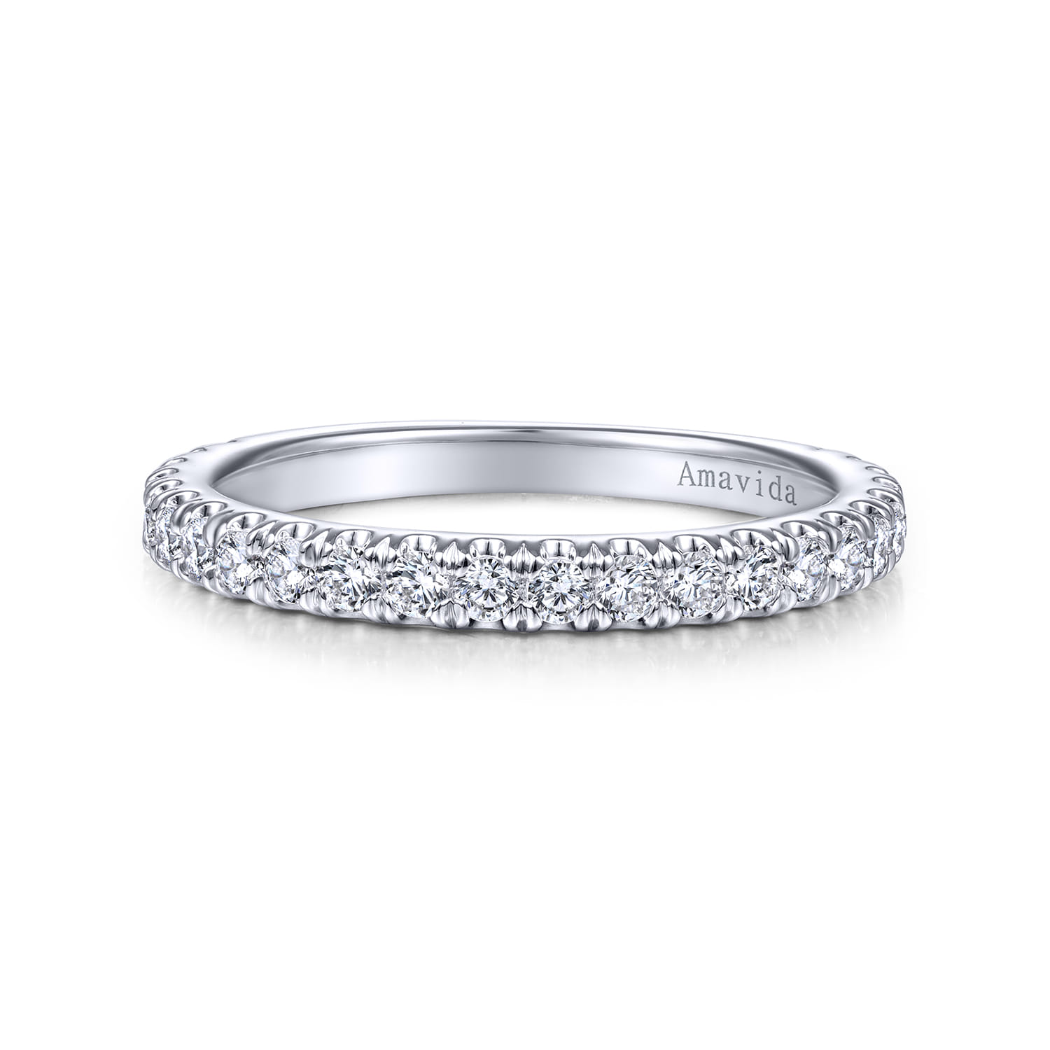 14K White Gold Matching Wedding Band - 0.5 ct - Shot 1
