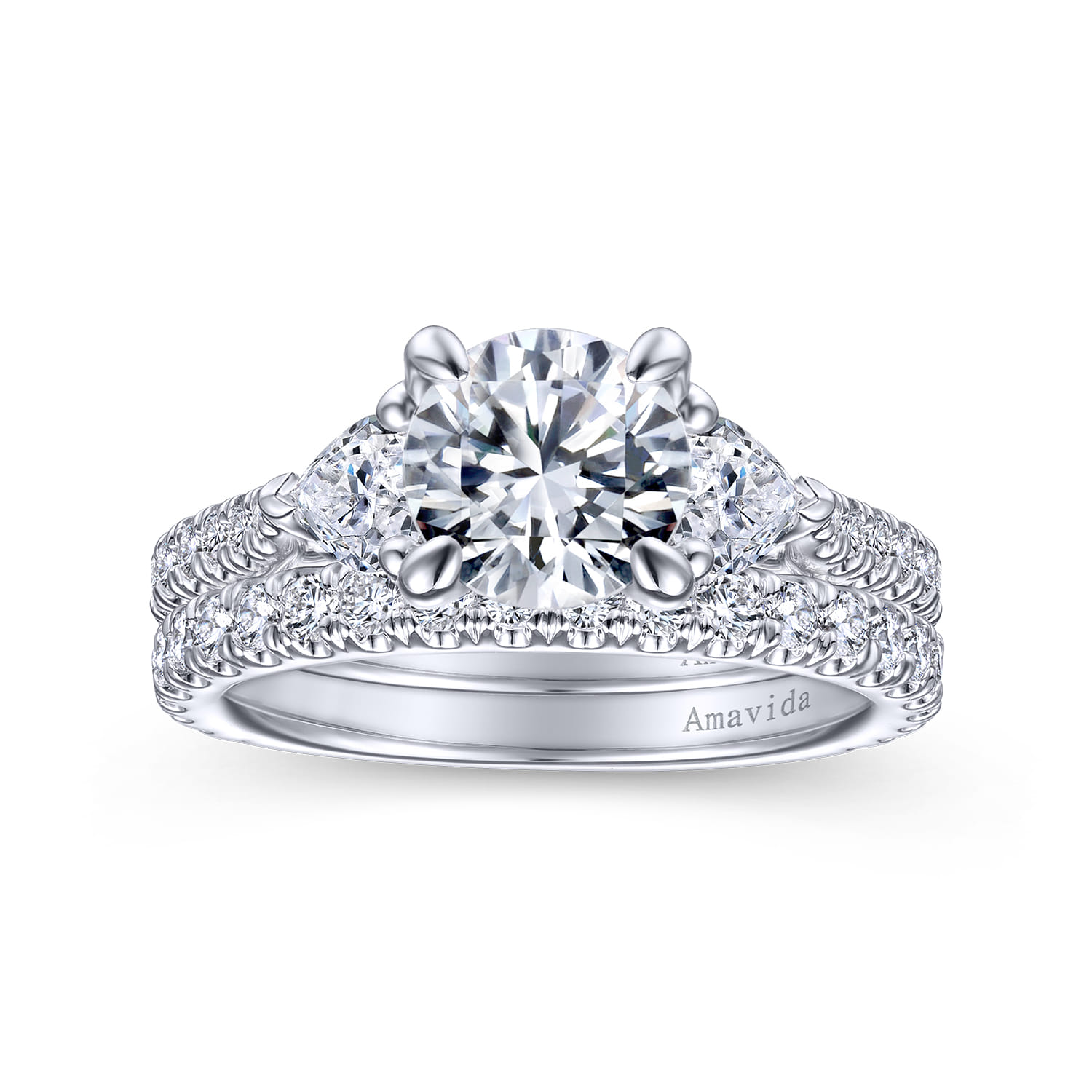 14K White Gold Matching Wedding Band - 0.5 ct - Shot 4