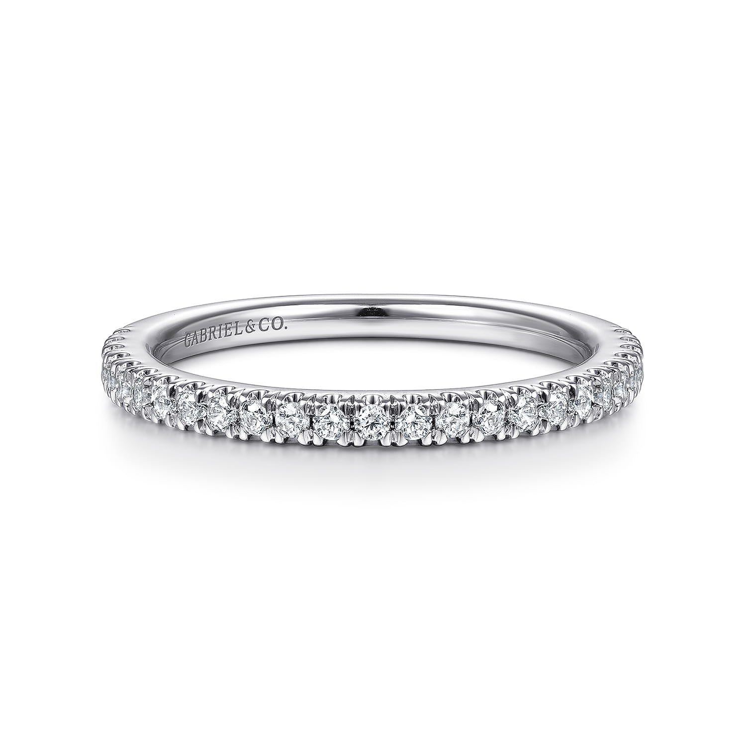 14K White Gold Matching Wedding Band - 0.26 ct - Shot 1