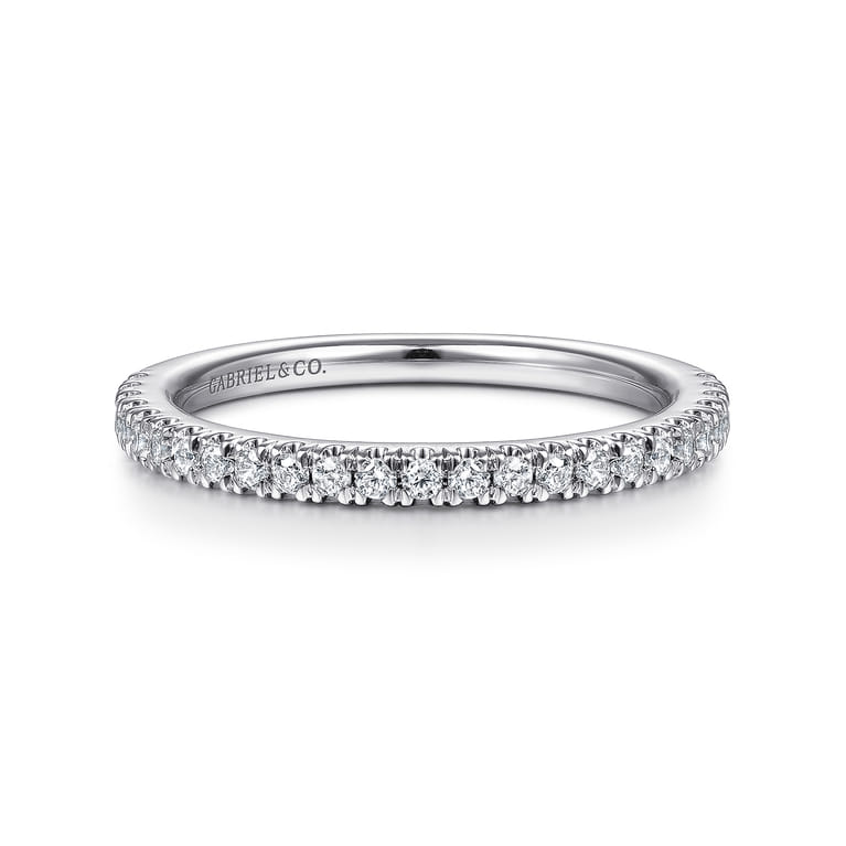 14K White Gold Matching Wedding Band - 0.26 ct - Shot 1