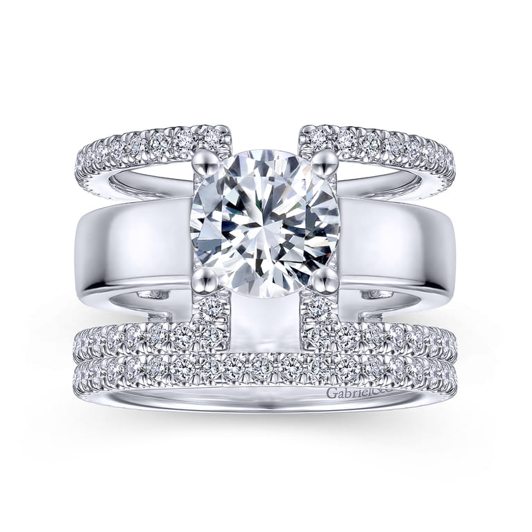 14K White Gold Matching Wedding Band - 0.34 ct - Shot 4