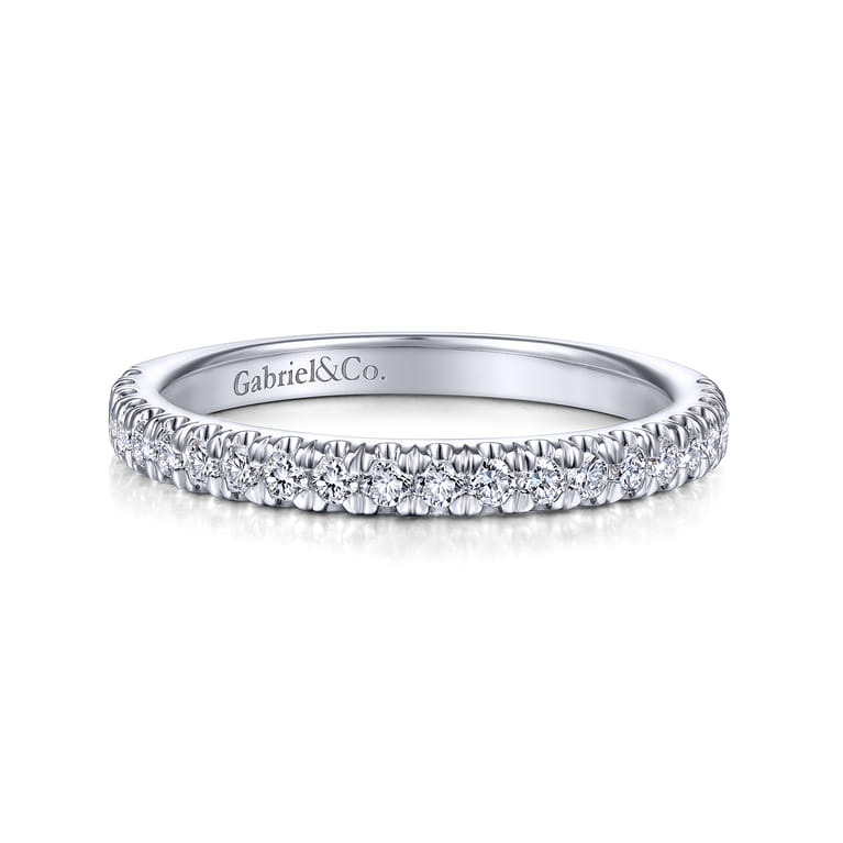 14K White Gold Matching Wedding Band - 0.31 ct - Shot 1