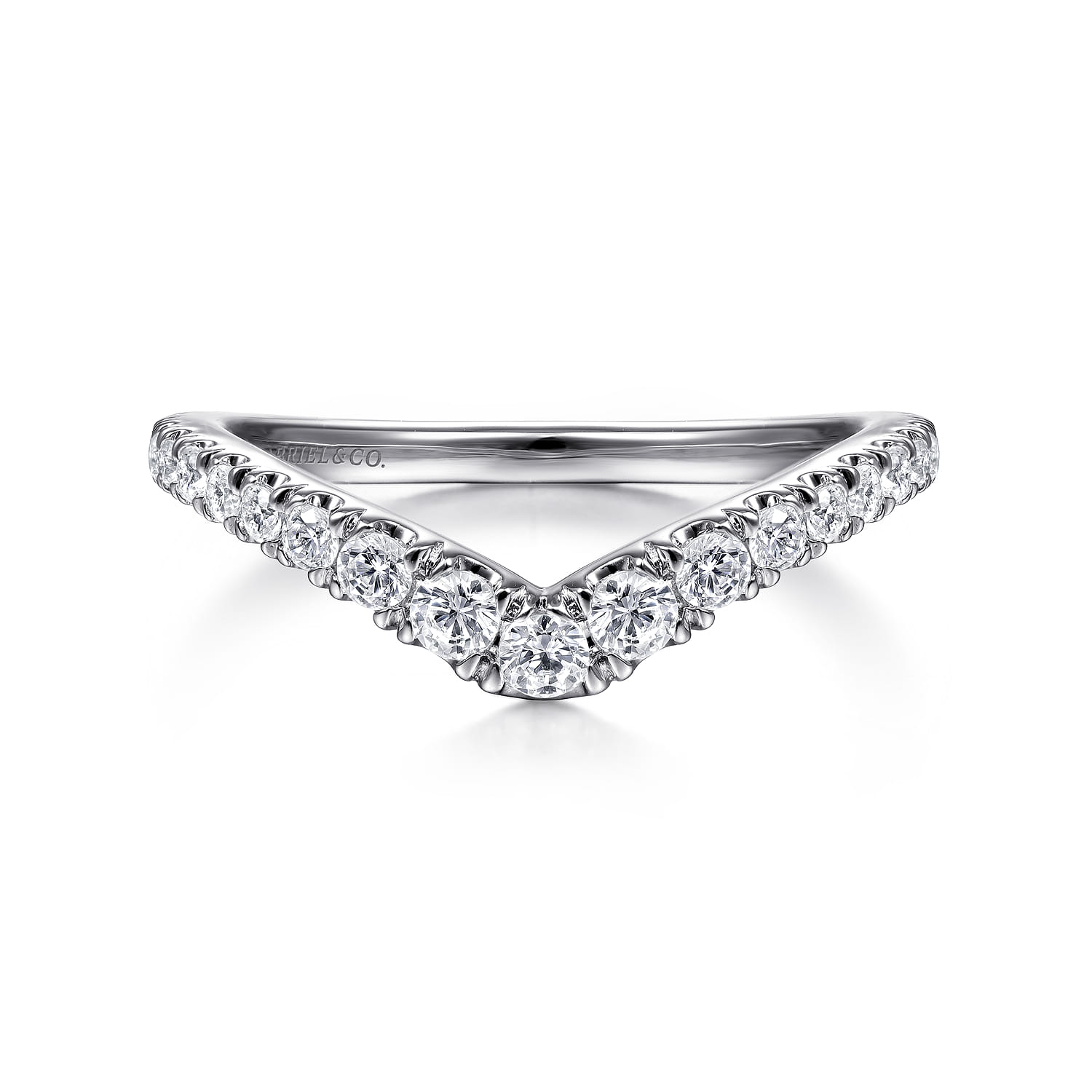 14K White Gold Matching Wedding Band - 0.41 ct - Shot 1