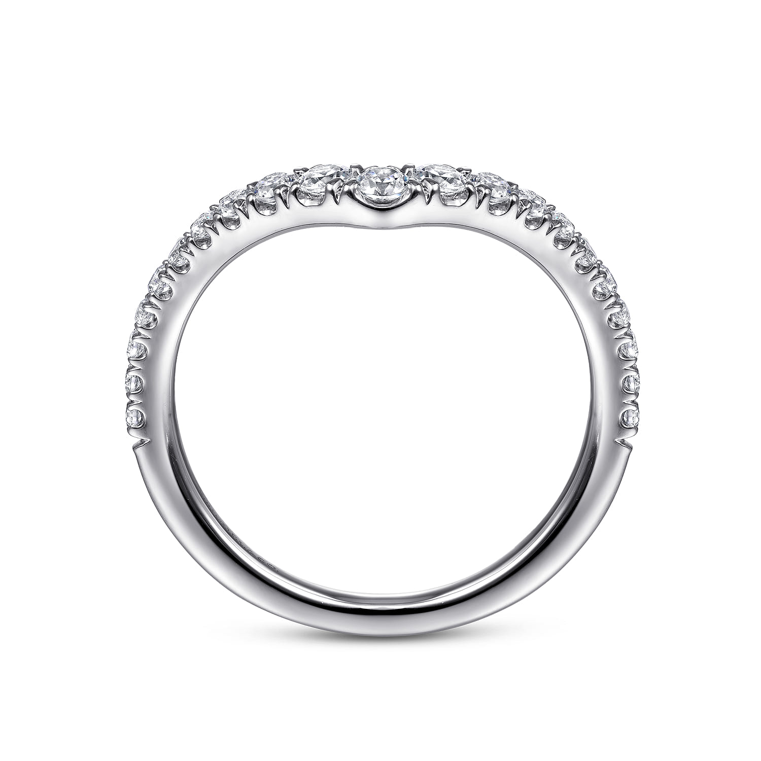14K White Gold Matching Wedding Band - 0.41 ct - Shot 2