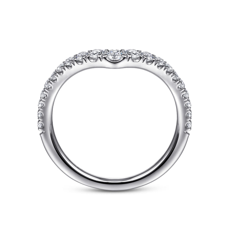 14K White Gold Matching Wedding Band - 0.41 ct - Shot 2