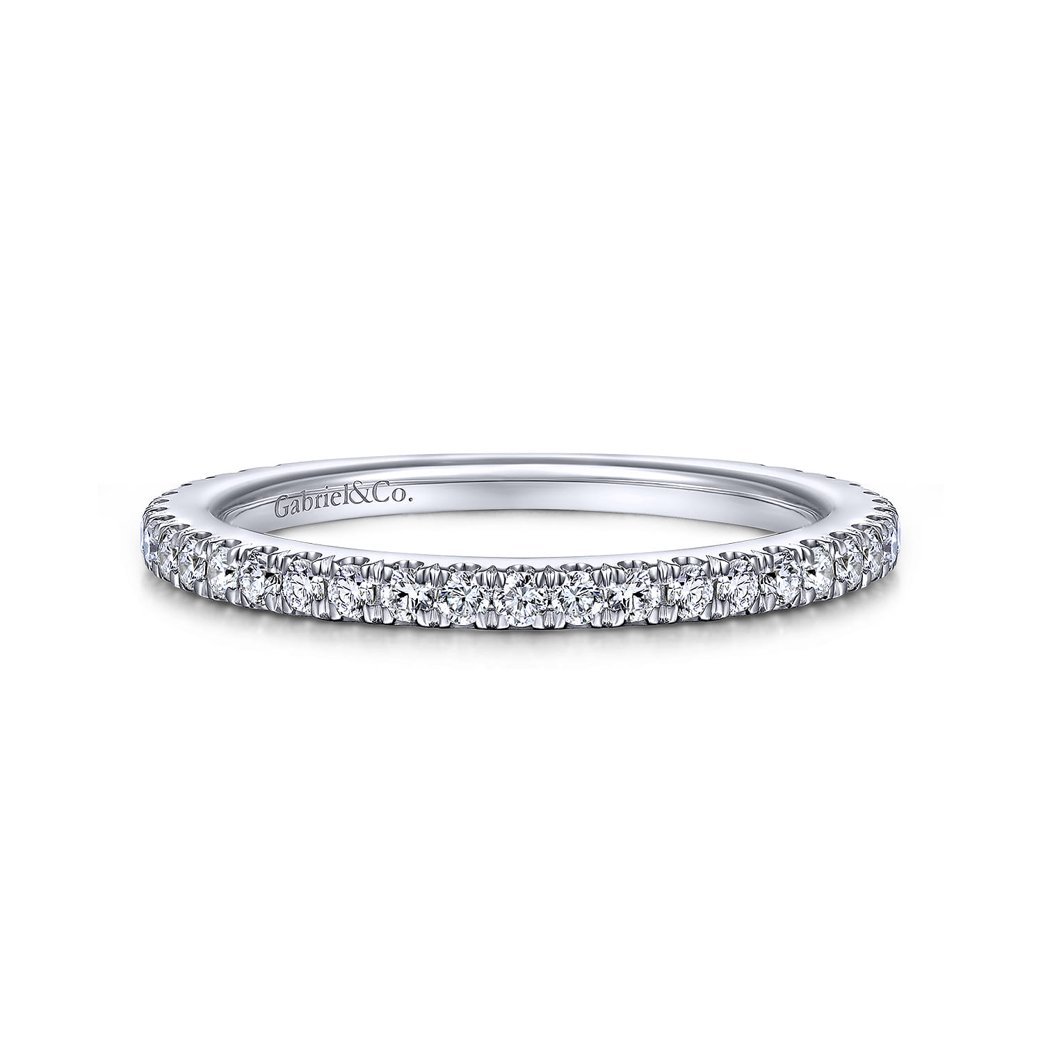 14K White Gold Matching Wedding Band - 0.35 ct - Shot 1