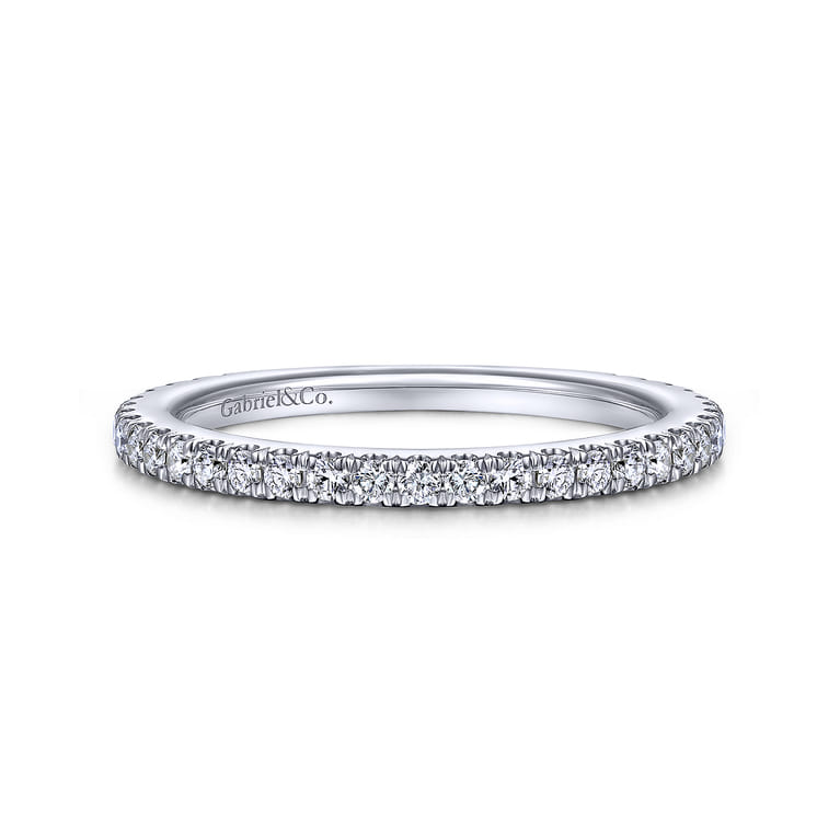 14K White Gold Matching Wedding Band - 0.35 ct - Shot 1