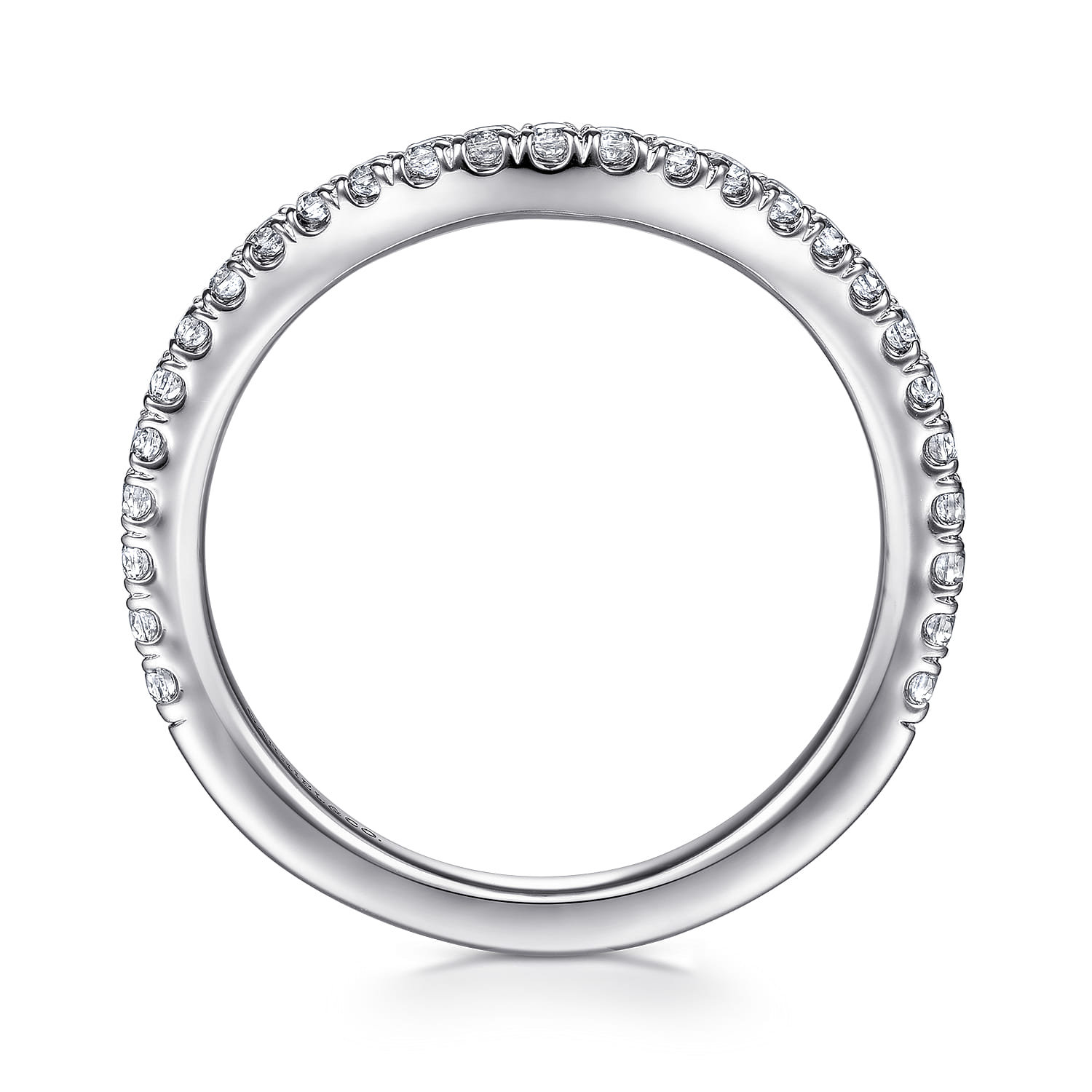 14K White Gold Matching Wedding Band - 0.28 ct - Shot 2