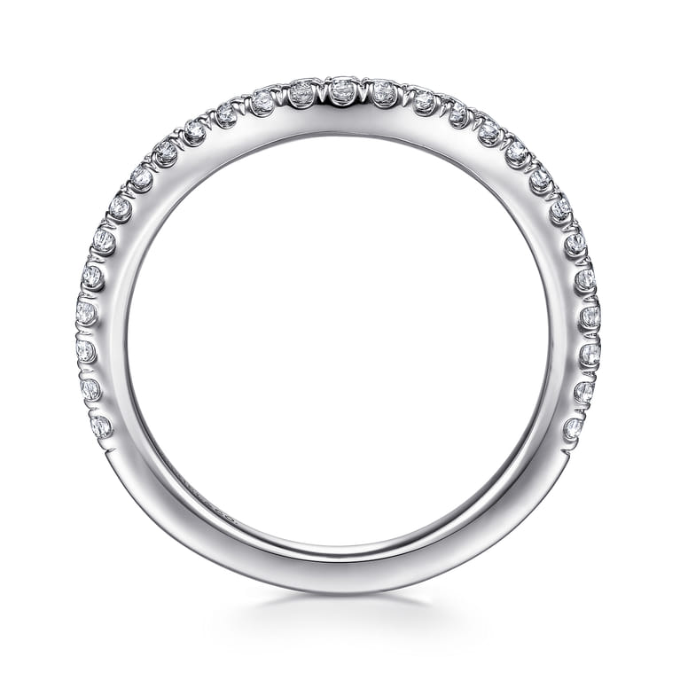 14K White Gold Matching Wedding Band - 0.28 ct - Shot 2