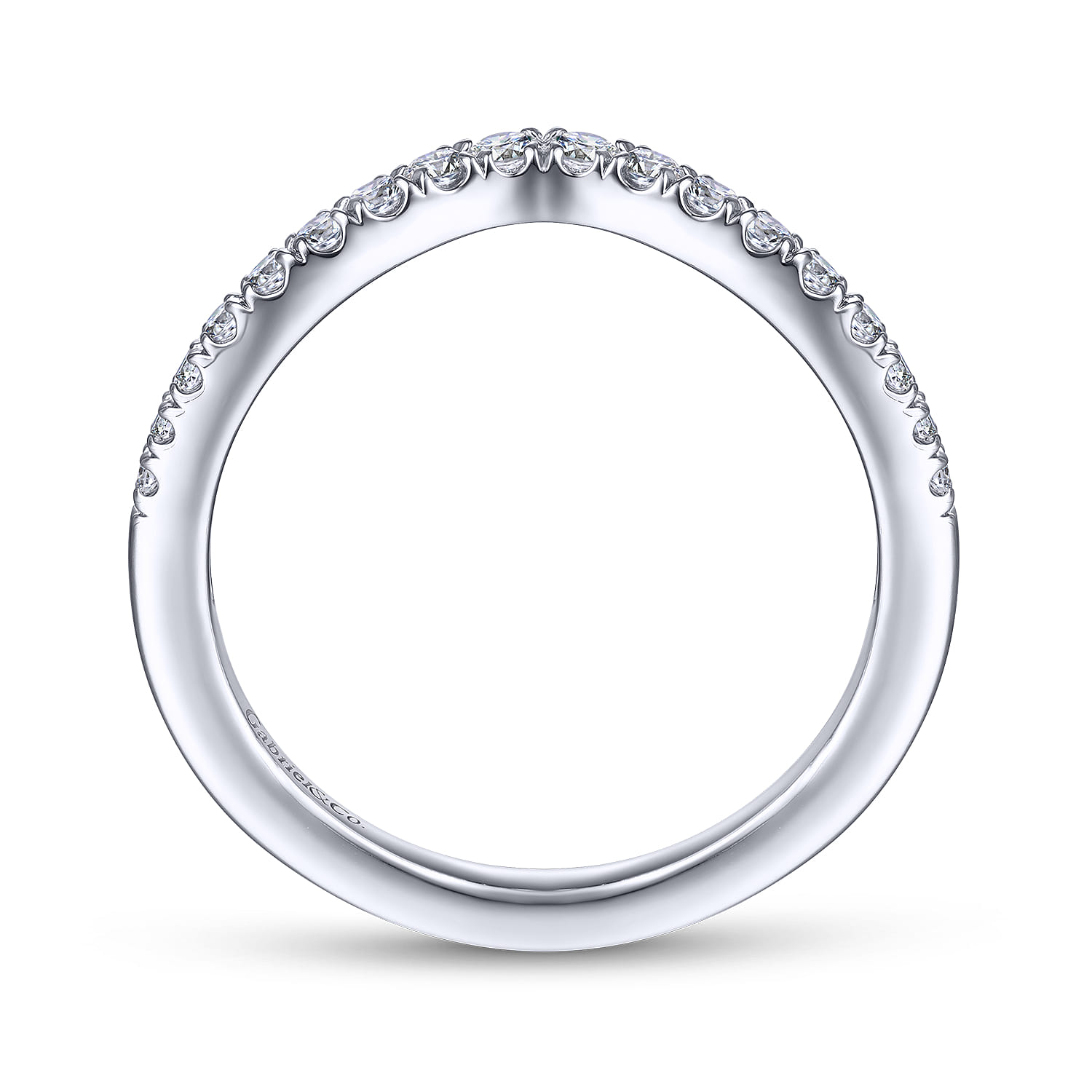 14K White Gold Matching Wedding Band - 0.25 ct - Shot 2