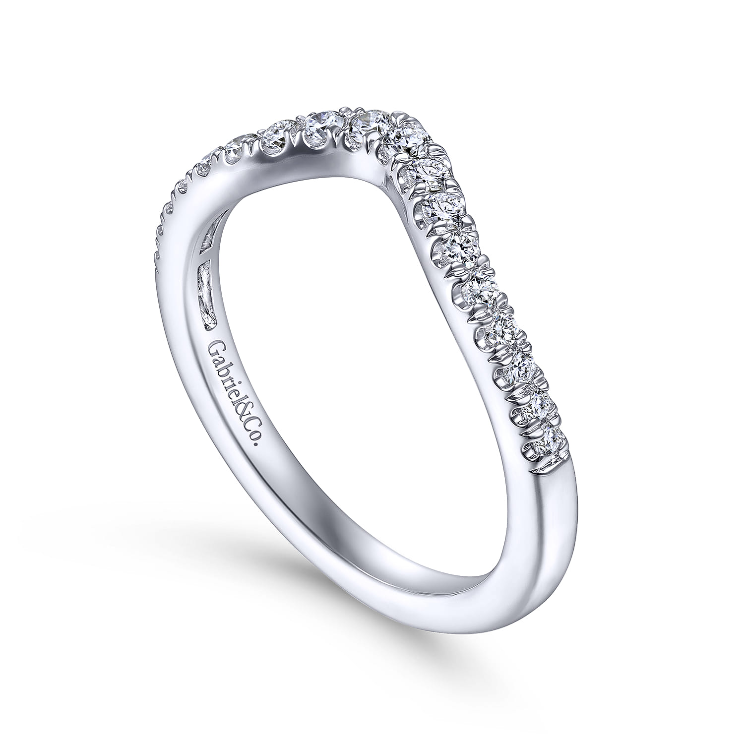 14K White Gold Matching Wedding Band - 0.25 ct - Shot 3