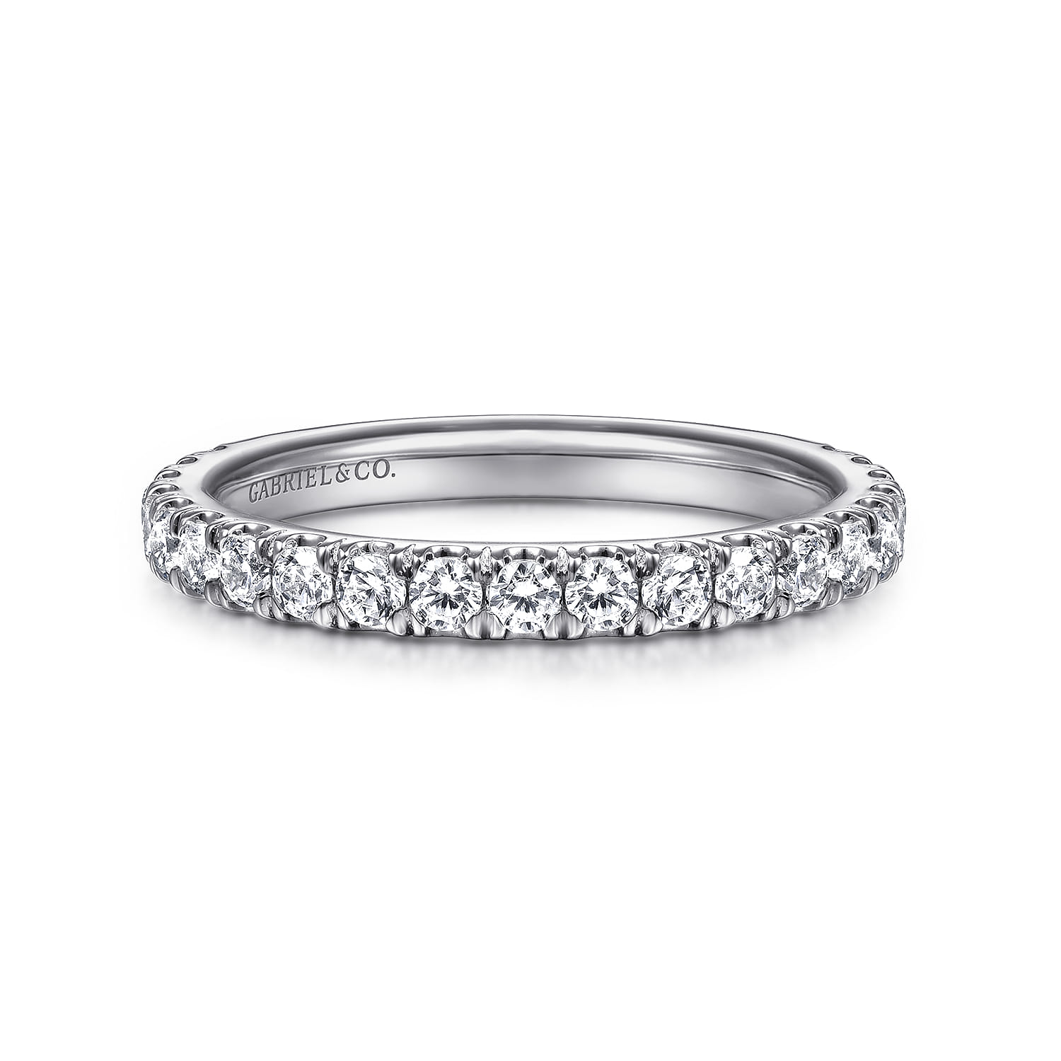 14K White Gold Matching Wedding Band - 0.6 ct - Shot 1
