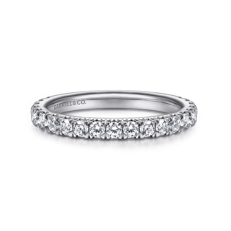 14K White Gold Matching Wedding Band - 0.6 ct - Shot 1