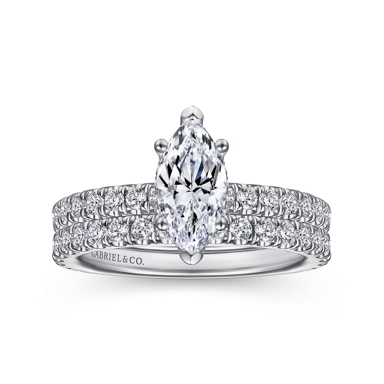 14K White Gold Matching Wedding Band - 0.5 ct - Shot 4