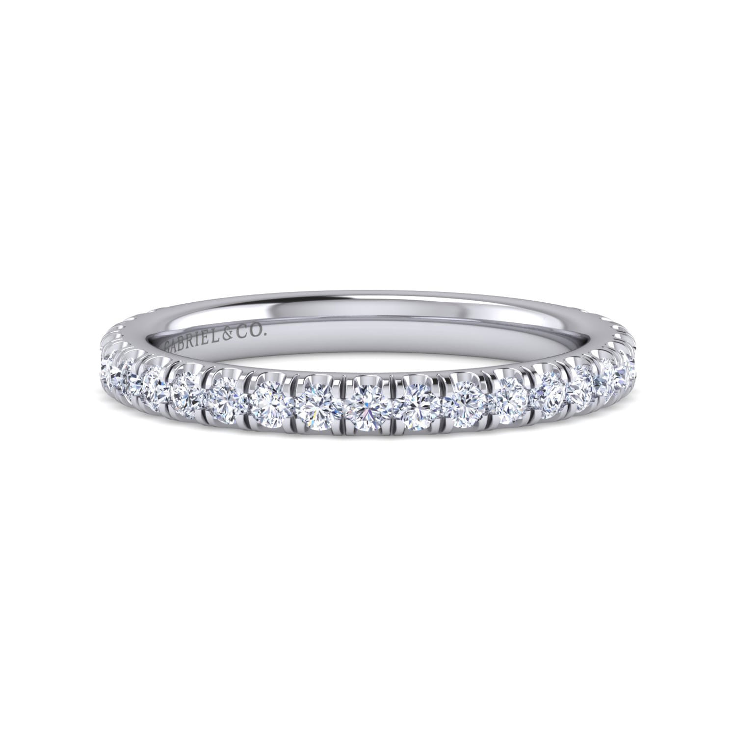 14K White Gold Matching Wedding Band - 0.51 ct - Shot 1
