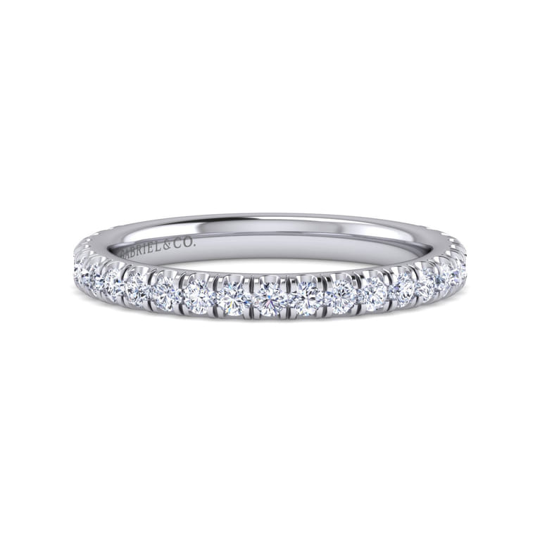 14K White Gold Matching Wedding Band - 0.51 ct - Shot 1