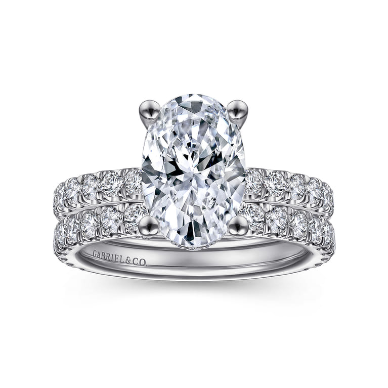 14K White Gold Matching Wedding Band - 0.6 ct - Shot 4