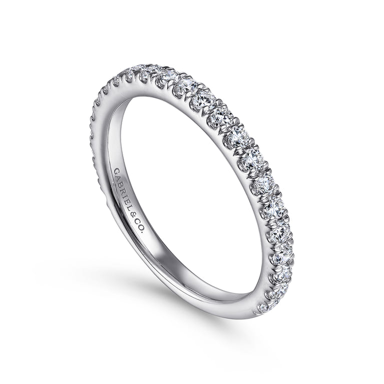 14K White Gold Matching Wedding Band - 0.5 ct - Shot 3