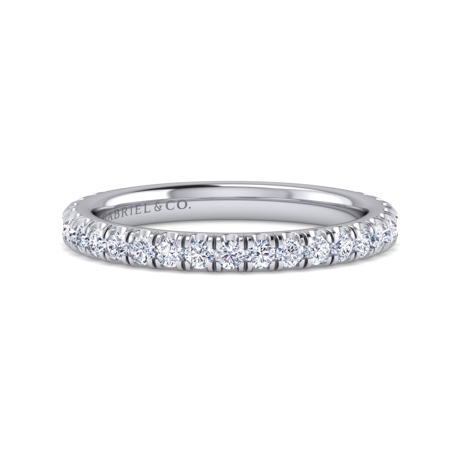 14K White Gold Matching Wedding Band - 0.5 ct - Shot 1