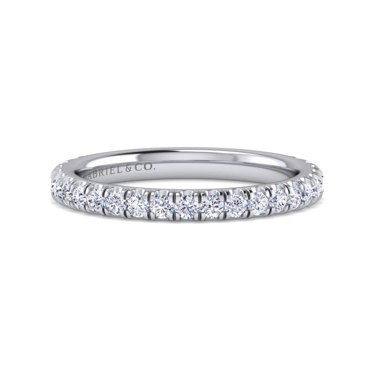 14K White Gold Matching Wedding Band - 0.5 ct - Shot 1