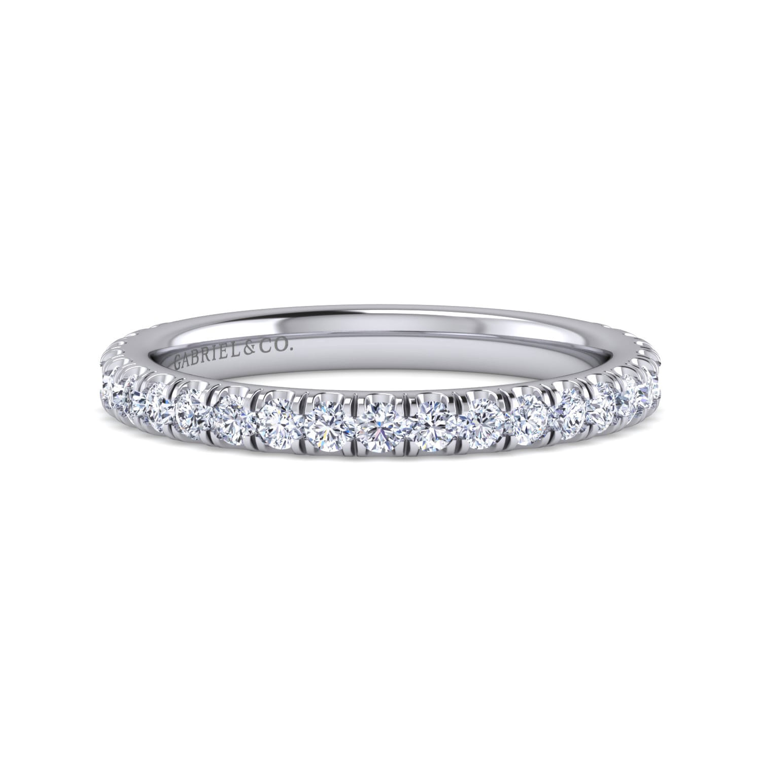14K White Gold Matching Wedding Band - 0.51 ct - Shot 1