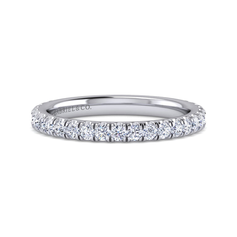 14K White Gold Matching Wedding Band - 0.51 ct - Shot 1