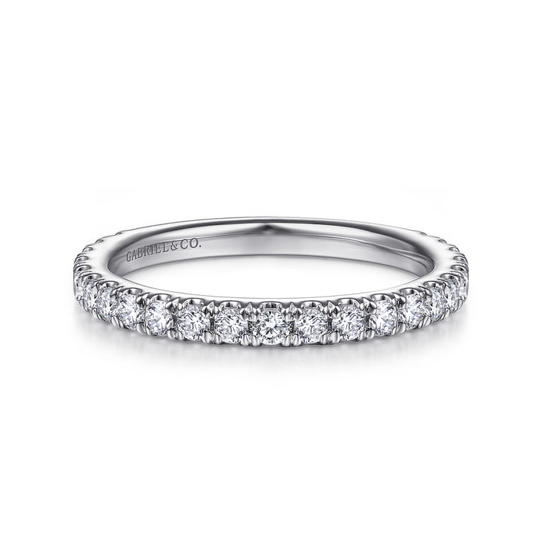 14K White Gold Matching Wedding Band - 0.5 ct - Shot 1