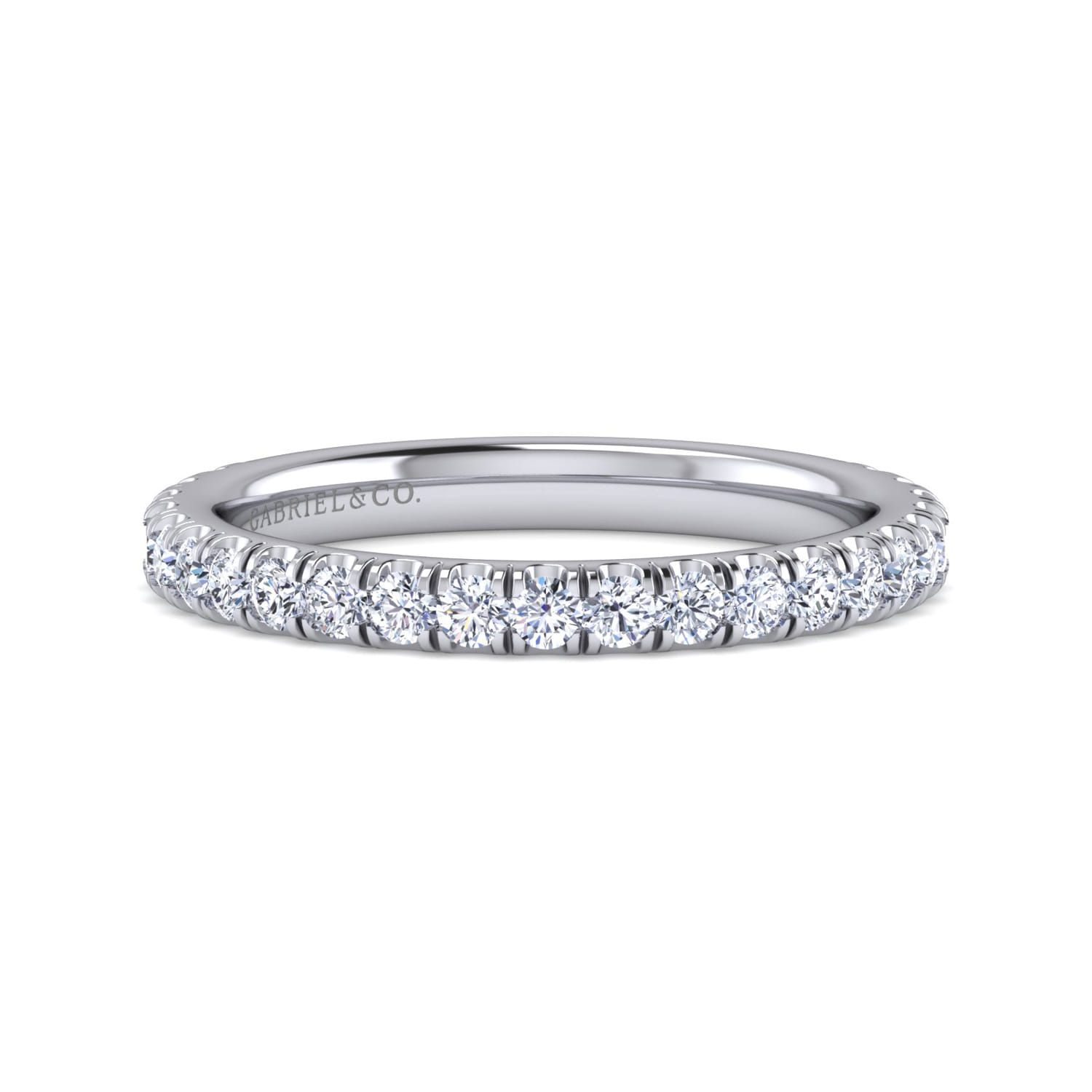14K White Gold Matching Wedding Band - 0.51 ct - Shot 1