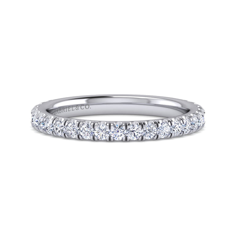 14K White Gold Matching Wedding Band - 0.51 ct - Shot 1