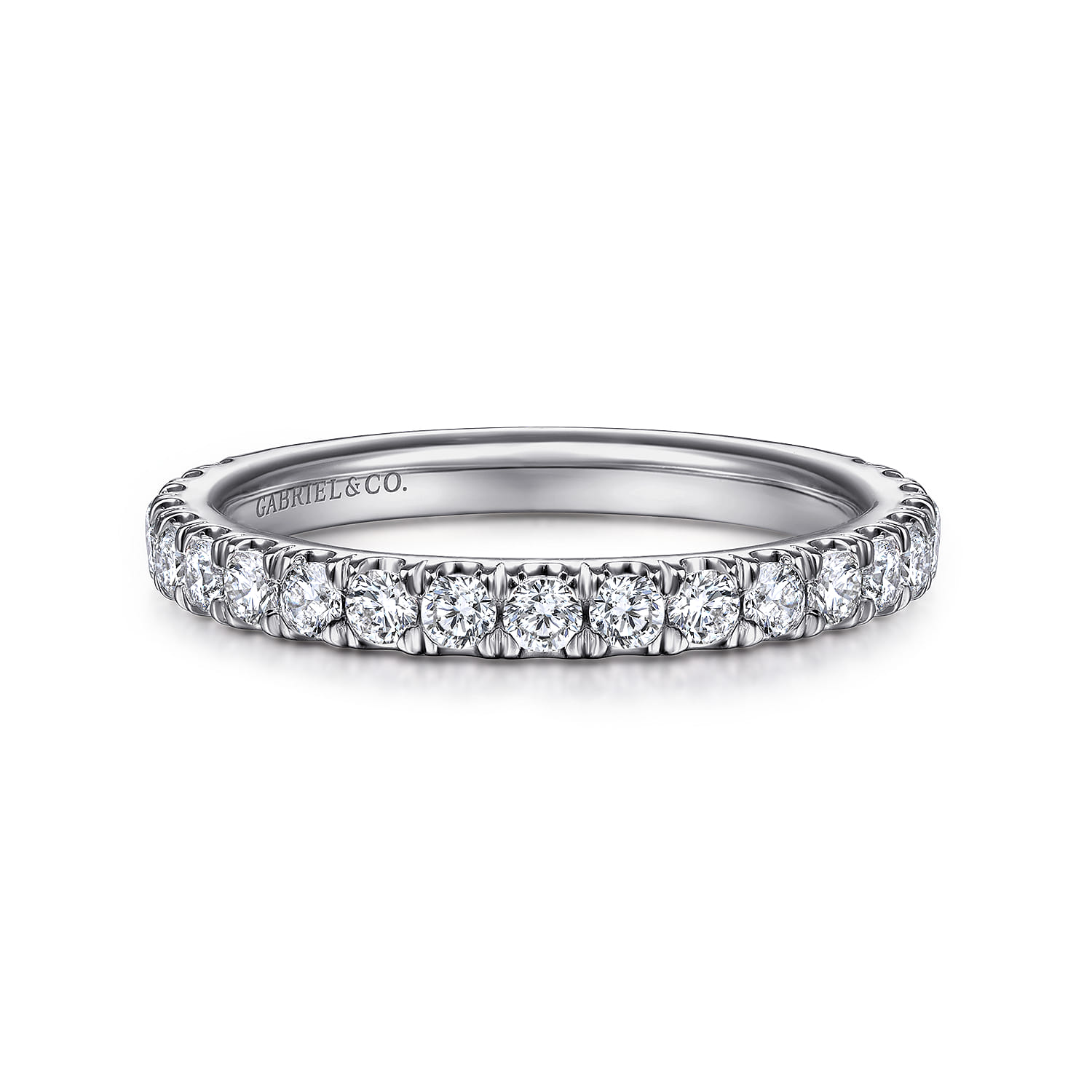 14K White Gold Matching Wedding Band - 0.6 ct - Shot 1