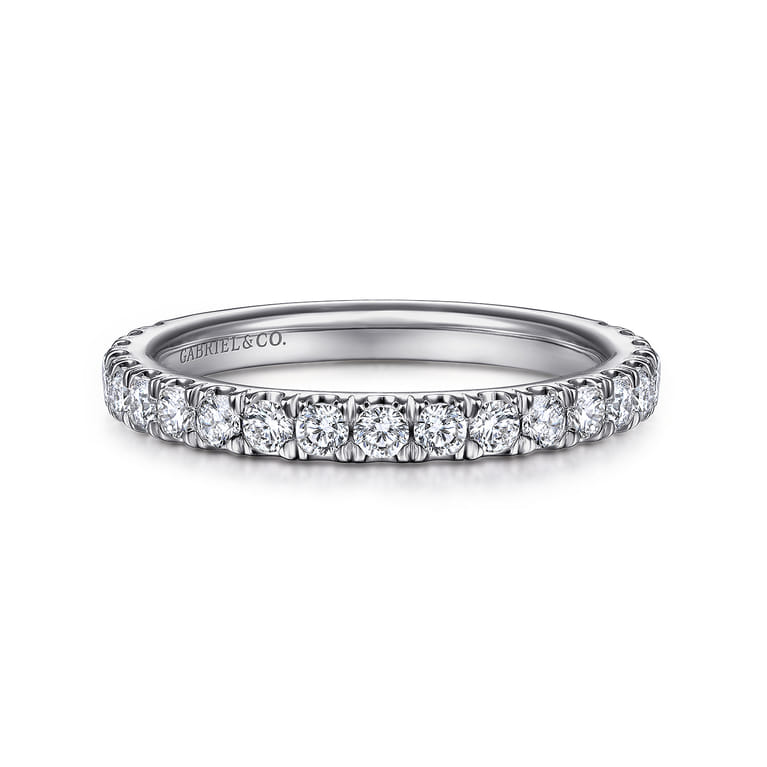 14K White Gold Matching Wedding Band - 0.6 ct - Shot 1