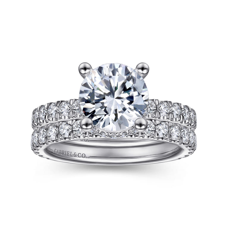 14K White Gold Matching Wedding Band - 0.6 ct - Shot 4
