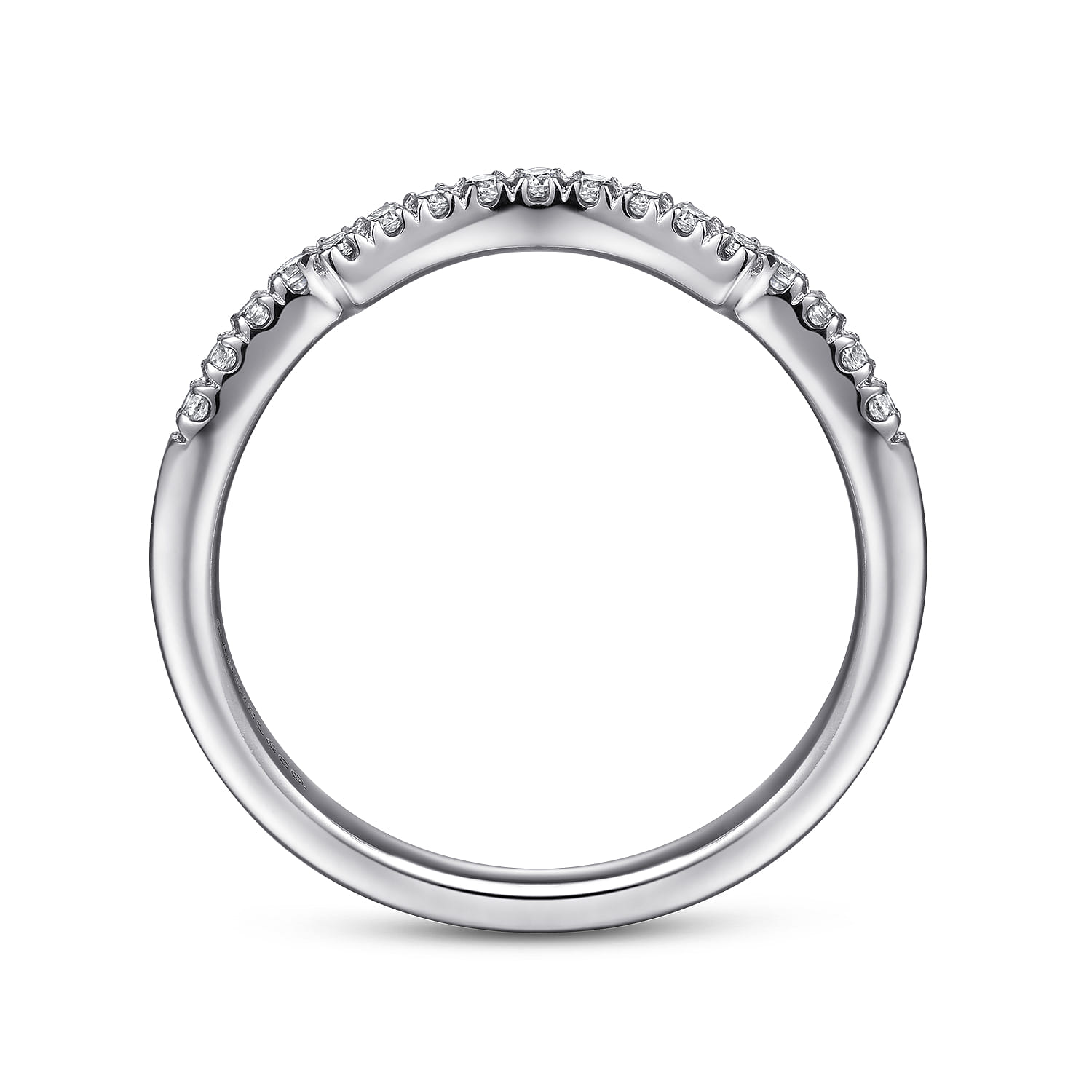 14K White Gold Matching Wedding Band - 0.14 ct - Shot 2