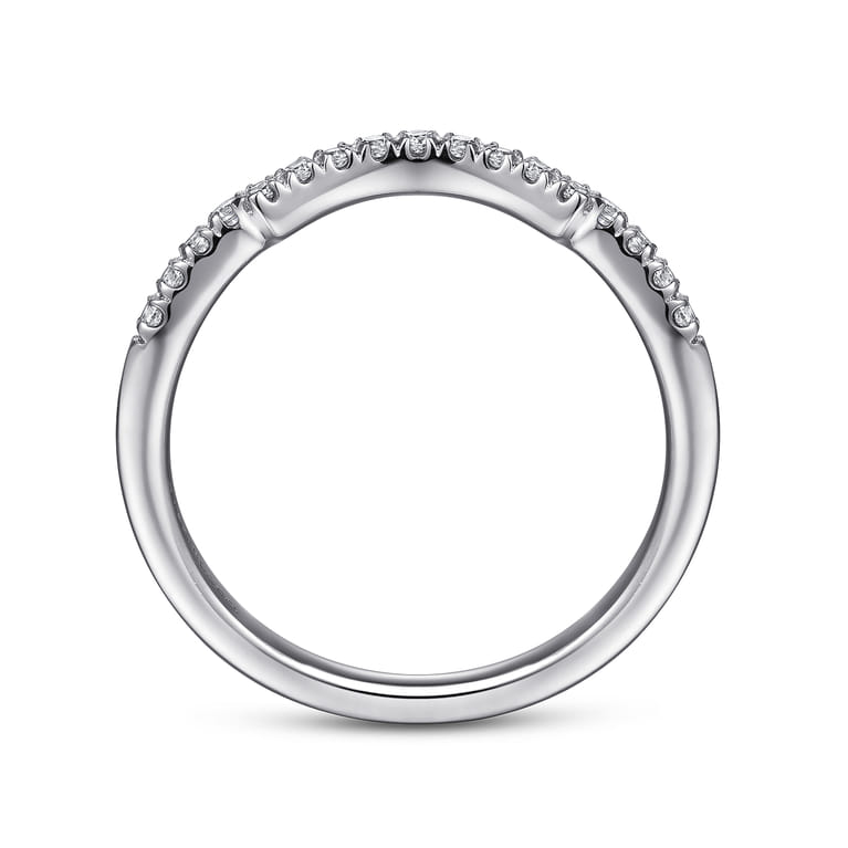 14K White Gold Matching Wedding Band - 0.14 ct - Shot 2