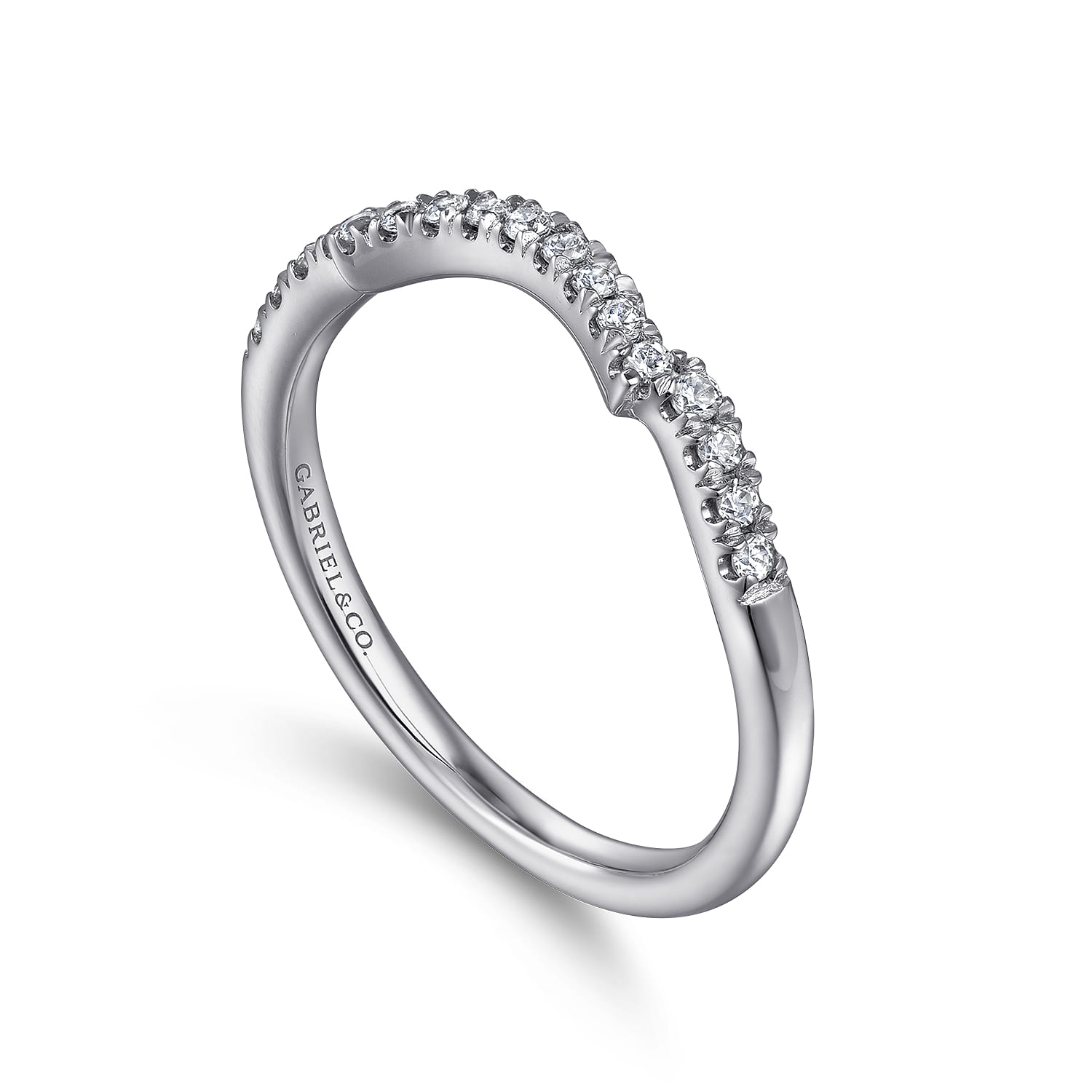 14K White Gold Matching Wedding Band - 0.14 ct - Shot 3